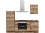Küchenzeile NOBILIA "Structura I", NEU: individuell anpassbar mit gratis Profi-Beratung", braun (küche: braun, korpus: eiche havanna nachbildung, arbeitsplatte: eiche havanna nachbildung), B:240,3cm H:216,6cm T:60cm, Komplettküchen-Sets, Küchenzeile, vormontiert, Breite 240 cm, Ausrichtung wählbar, wahlw. mit E-Geräten