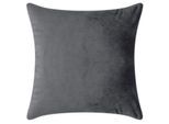 Dekokissen PAD "Elegance", grau (grau, unifarben), B:40cm H:2cm L:40cm, Polyester, Dekokissen_Sitzkissen_Kissenhüllen, Design als Basic, aus Samt, elegante Optik