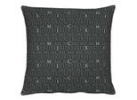 Dekokissen APELT "Mars" Gr. 1, schwarz (anthra, silber, schriftzüge unifarben), B:40cm L:40cm, Polyester, Dekokissen_Sitzkissen_Kissenhüllen, ohne Füllung
