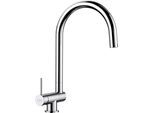 Küchenarmatur BLANCO "CORESSA-F Hebel links", grau (chrom), B:12,3cm H:35,6cm, Armaturen, klappbare Vorfensterarmatur