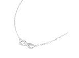 Kette mit Anhänger TOM TAILOR "Schmuck Geschenk Silber 925 Infinity Unendlichkeitsschleife", silberfarben, kristallweiß, Halsketten, Damen, Silber 925 (Sterlingsilber), L: 45 B: 1,4mm, mit Zirkonia (synth.), B:1,4mm