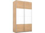 Schwebetürenschrank RAUCH "Quadra Kleiderschrank Schrank Gaderobe", weiß (struktureichefarben hell, weiß), B:136cm H:230cm T:62cm, Holzwerkstoff, Schränke, Schwebetürenschrank, mit Möglichkeit zur individuellen Frontgestaltung, leichtgängige Türen