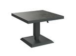 Ambia Garden Loungetisch , Grau, Dunkelgrau , Metall, Glas , quadratisch , Säule, Bodenplatte , 85x51-71x85 cm , höhenverstellbar , Gartenmöbel, Loungemöbel, Lounge-Serien