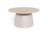 Mid.you Couchtisch Santorini, Grau, Beige, Metall, Keramik, rund, Säule, 70x39x70 cm, Wohnzimmer, Wohnzimmertische, Couchtische, Couchtische Keramik