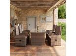 Beldano Gartentischgruppe , Braun , Metall, Kunststoff, Glas, Textil , Säule , Gartenmöbel, Gartentische