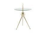 Kayoom , Goldfarben , Metall, Glas , rund , 46x52x46 cm ,