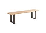 Mid.you Sitzbank, Schwarz, Akazie, Holz, Metall, Akazie, vollmassiv, Holz, 2-Sitzer, 120x45x45 cm, Esszimmer, Bänke, Sitzbänke