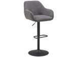 Livetastic Barhocker, Grau, Schwarz, Metall, Textil, Drehkreuz, 44x95-117x55 cm, inklusive Armlehnen, Esszimmer, Barmöbel, Barhocker
