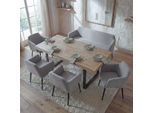 Esszimmer-Set MCW-L13, 4er-Set Stuhl+Sitzbank Esszimmergruppe Sitzgruppe Esszimmergarnitur, Stoff/Textil ~ grau