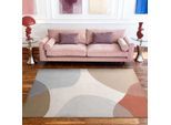 Wollteppich TED BAKER "Clarissa, auch in rund", beige (blau, multifarben), B:200cm H:11mm L:300cm, Wolle, Teppiche, Wolle, Abstrakt, Natur, Wohnzimmer, Schlafzimmer, Modern, Geometrisch