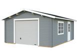 Garage PALMAKO "Roger, mit Sektionaltor", grau (hellgrau, weiß), H:287cm, Massivholz, Garagen, BxTxH: 514x598x287 cm