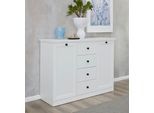 Sideboard HOME AFFAIRE "Örebro", weiß, Sideboards, Sideboard, Kommode, zeitloser Landhausstil, mit Vollauszug