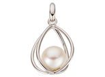 Perlenanhänger JOBO "Anhänger Weißgoldanhänger 19 mm", silber (weißgold 585), Schmuckanhänger, Damen, Perlen Weißgold 585, Perlen, Weißgold 585, 14 Karat 585 Weißgold mit Perle