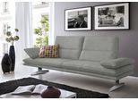 2,5-Sitzer W.SCHILLIG "broadway Designsofa mit hohem Sitzkomfort", grau (grau s37), B:236cm H:94cm T:96cm, Stoff S37 (100% Polyester): Luxus-Microfaser in Lederoptik, Sofas, Sitztiefenverstellung, Kopfteil- & Seitenteilverstellung, Breite 236cm