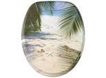 WC-Sitz SANILO "Beach", sand, grün, B:37,7cm L:47cm, MDF - Mitteldichte Holzfaserplatte, WC-Sitze