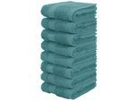 Gästehandtücher OTTO HOME "Vanessa, 8 Gästehandtücher, 30x50cm, in Standard- und Premium-Qualität", petrol, B:50cm L:30cm, Walkfrottee, Obermaterial: 100% Baumwolle, Handtücher, Handtücher mit Bordüre, 100% Baumwolle, einfarbig, weich
