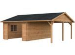 Garage PALMAKO "Roger, ohne Tor", braun, H:316cm, Massivholz, Garagen, BxTxH: 706x619x316 cm