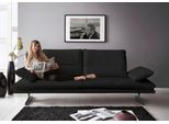 2,5-Sitzer W.SCHILLIG "broadway Designsofa mit hohem Sitzkomfort", schwarz (schwarz z59), B:236cm H:94cm T:96cm, Longlife Xtra-Leder Z59: Glattleder mit modischer Prägung. Hautstärke 0, 9 - 1, 1 mm, Sofas, Sitztiefenverstellung, Kopfteil- & Seitenteilverstellung, Breite 236cm