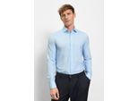 Businesshemd OLYMP "OLYMP Level Five 24/Seven, body fit, Modern Kent", Herren, Gr. 42, Normaler Arm, bleu, 86% Polyamid, 14% Elasthan, Hemden