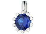 Kettenanhänger JOBO "Farbstein-Anhänger blau 14 mm", silber 925, blau, Schmuckanhänger, Damen, Silber 925 (Sterlingsilber), Kettenanhänger, 925 Silber rhodiniert oder vergoldet