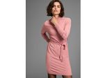 Strickkleid LAURA SCOTT, Damen, Gr. 46, N-Gr, rosa (rose, melange), Strick, Obermaterial: 50% Viskose, 26% Polyamid, 24% Polyester, unifarben, Basic, oversize mini, hoch geschlossener Ausschnitt, Kleider Strickkleid, mit Bindegürtel und Stehkragen - NEUE KOLLEKTION