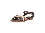 Riemchensandale OH MY SANDALS "Oh My Sandals Sandalen Leder", Damen, Gr. 37, braun (marone), Leder, Schuhe Riemchensandale