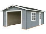 Garage PALMAKO "Roger, ohne Tor", grau (hellgrau, weiß), H:276cm, Massivholz, Garagen, BxTxH: 426x598x276 cm