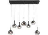 Novel Hängeleuchte, Schwarz, Chrom, Metall, Kunststoff, Glas, 31x120x110 cm, Lampen & Leuchten, Innenbeleuchtung, Hängelampen, Pendelleuchten