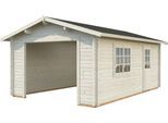 Garage PALMAKO "Irene/Roger", transparent, Massivholz, Garagen, BxTxH: 426x598x276 cm, ohne Tor, transparent