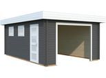 Garage PALMAKO "Rasmus, ohne Tor", grau (dunkelgrau, weiß), H:253cm, Massivholz, Garagen, BxTxH: 420x598x253 cm