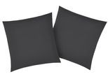 Kissenbezüge OTTO HOME "Luisa", grau (anthrazit), B:80cm L:80cm, Renforcé, Renforcé, Kissenbezüge, aus 100% Baumwolle, mit Reißverschluss, atmungsaktiv, uni