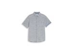 TOM TAILOR Herren Regular Fit Kurzarmhemd aus Baumwolle, blau, Meliert, Gr. M