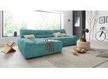 Ecksofa DOMO COLLECTION "Cesena moderne Polsterecke mit flachen Armlehnen, L-Form", blau (petrol), B:288cm H:81cm T:175cm, Sofas, Ecksofa, fester Sitzkomfort, frei im Raum stellbar