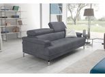 2,5-Sitzer EGOITALIANO "Soul, Design und Sitzkomfort auf hohem Niveau, tolle Details", grau (charcoal), B:200cm H:76cm T:106cm, Sofas, 2 5-Sitzer, inkl. Kopfteilverstellung für noch mehr Komfort, Designfuß