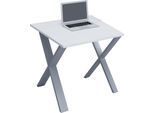 Schreibtisch VCM "Schreibtisch Bürotisch Computertisch 80x80 Lona X", weiß (silber, weiß), B:80cm T:80cm, Tische, Schreibtisch
