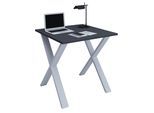 Schreibtisch VCM "Schreibtisch Bürotisch Computertisch 80x80 Lona X", schwarz (silber, anthrazit), B:80cm T:80cm, Tische, Schreibtisch