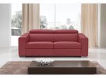 Schlafsofa EGOITALIANO "Cabiria, Design und super Sitz- und Liegekomfort", rot (kirschrot), B:226cm H:97cm T:103cm, Leder »BULL« (echtes Rindsleder). Geschliffenes, pigmentiertes und behandeltes Rindsleder mit einer Dicke von 1, 3-1, 5 mm. Dieses Leder zeigt eine ziemlich weiche Hand mit einem halb undurchsichtigen Aussehen. Es handelt sich um ein geschütztes Leder. Eine leichte Deckschicht schütz