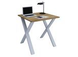 Schreibtisch VCM "Schreibtisch Bürotisch Computertisch 80x80 Lona X", braun (silber, honig, eiche), B:80cm T:80cm, Tische, Schreibtisch