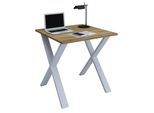 Schreibtisch VCM "Schreibtisch Bürotisch Computertisch 80x50 Lona X", braun (silber, honig, eiche), B:80cm T:50cm, Tische, Schreibtisch