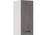Hängeschrank IMPULS KÜCHEN "Prag", in drei Breiten, Höhe: 72,3 cm", grau (beton, optik schiefer dunkelgrau), B:30cm H:72,3cm T:34,2cm, Dekorfolie, Holzwerkstoff, Schränke, Hängeschrank, vormontiert, mit Drehtür und zwei verstellbaren Fachböden