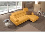 Ecksofa EGOITALIANO "Soul, Design und Sitzkomfort auf hohem Niveau, tolle Details, L-Form", gelb, B:250cm H:99cm T:166cm, Leder »BULL« (echtes Rindsleder). Geschliffenes, pigmentiertes und behandeltes Rindsleder mit einer Dicke von 1, 3-1, 5 mm. Dieses Leder zeigt eine ziemlich weiche Hand mit einem halb undurchsichtigen Aussehen. Es handelt sich um ein geschütztes Leder. Eine leichte Deckschicht