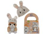 Kuscheltier HEUNEC "Katze 13 cm mit Hasenmütze", beige, Plüschfiguren, KinderH:13cm, Polyester, Kuscheltier, H:13cm