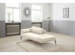 Ottomane EGOITALIANO "Masu, Design trifft super Sitzkomfort, mit toller Detailverarbeitung", beige (cremeweiß), B:182cm H:95cm T:97cm, Leder »BULL« (echtes Rindsleder). Geschliffenes, pigmentiertes und behandeltes Rindsleder mit einer Dicke von 1, 3-1, 5 mm. Dieses Leder zeigt eine ziemlich weiche Hand mit einem halb undurchsichtigen Aussehen. Es handelt sich um ein geschütztes Leder. Eine leichte