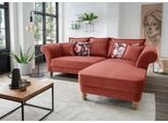 Ecksofa HOME AFFAIRE "Tassilo Mega Polsterecke mit Kaltschaum im Sitz, bequem, L-Form", orange (koralle), B:262cm H:95cm T:198cm, 100% Polyester, Sofas, Ecksofa, hoher Sitzkomfort, Breite 262cm, Komfortsitzhöhe 48cm, zeitlos elegant