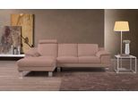 Ecksofa EGOITALIANO "Shakira, Design & Sitzkomfort auf hohem Niveau, Breite 236cm, L-Form", rosa (millenium rose), B:236cm H:84cm T:152cm, Leder »BULL« (echtes Rindsleder). Geschliffenes, pigmentiertes und behandeltes Rindsleder mit einer Dicke von 1, 3-1, 5 mm. Dieses Leder zeigt eine ziemlich weiche Hand mit einem halb undurchsichtigen Aussehen. Es handelt sich um ein geschütztes Leder. Eine lei