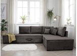 Ecksofa HOME AFFAIRE "Night & Day L-Form, B: 316 cm mit Dauer-Schlaffunktion 180x200 cm", grau (dunkelgrau), B:316cm T:215cm, 100% Polyester, Sofas, Ecksofa, Set: Sofa & Hocker, Bettfunktion, Bettkasten & Kissen, Boxspringbett