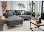 Ecksofa HOME AFFAIRE "Tassilo Mega Polsterecke mit Kaltschaum im Sitz, bequem, L-Form", schwarz (asche), B:262cm H:95cm T:198cm, 100% Polyester, Sofas, Ecksofa, hoher Sitzkomfort, Breite 262cm, Komfortsitzhöhe 48cm, zeitlos elegant