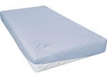 Spannbettlaken PRIMERA "Jersey", blau (hellblau), B:70cm L:140cm, Jersey, Obermaterial: 100% Baumwolle, Bettlaken, Spannbettlaken, für Kindermatratzen, für Matratzengröße 70x140cm, 100% Baumwolle