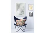 Dekokissen APELT "Rio", bunt (bunt, grün, orange, gemustert), B:46cm L:46cm, Obermaterial: 85% Polyester, 15% Baumwolle, Dekokissen_Sitzkissen_Kissenhüllen, Dekokissen