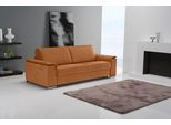 2,5-Sitzer EGOITALIANO "Cecilia, modern & elegant, erstklassiger Sitzkomfort, Breite 234cm", braun (cognac), B:234cm H:85cm T:102cm, Luxus-Micofaser Lederoptik (100% Polyester) ist ein neues technisches Gewebe mit einem visuellen und taktilen Aspekt, der dem Nubuk sehr nahe kommt, mit innovativen Eigenschaften. Seine außerordentliche Weichheit kommt von einem exklusiven Produktionsprozess, der Unr